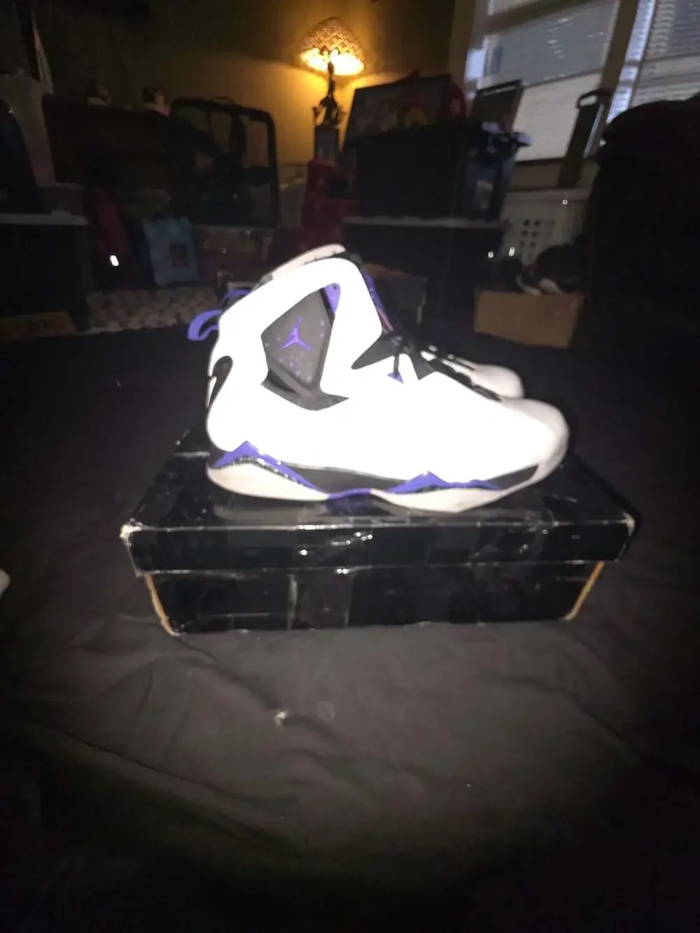 Jordan True Flight Basketball Shoes White/Dark Concord-Black (Style 342964-153)